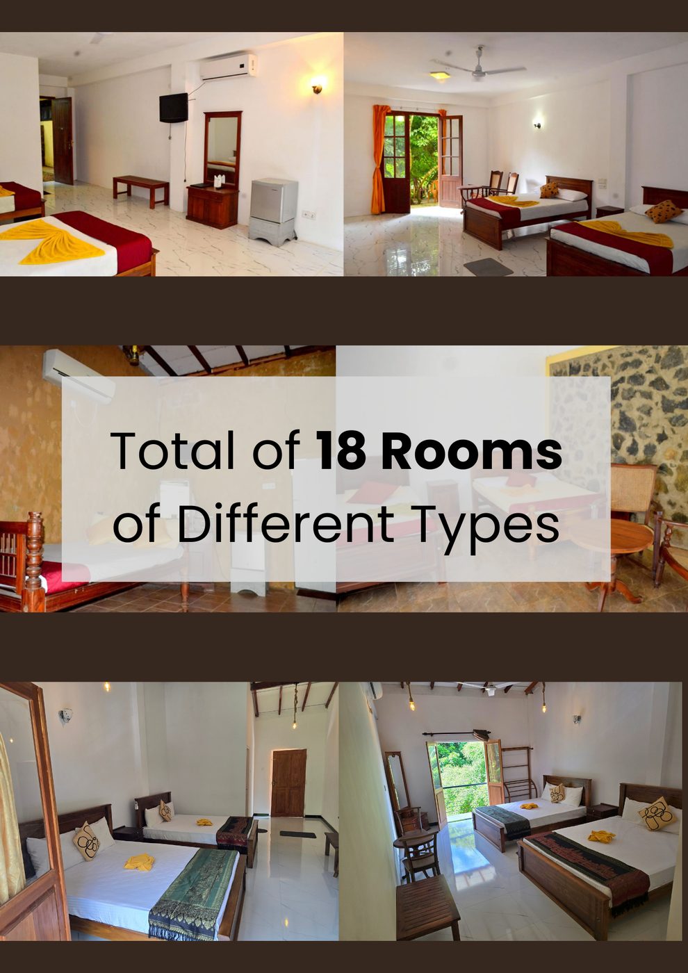 18 rooms of different types
