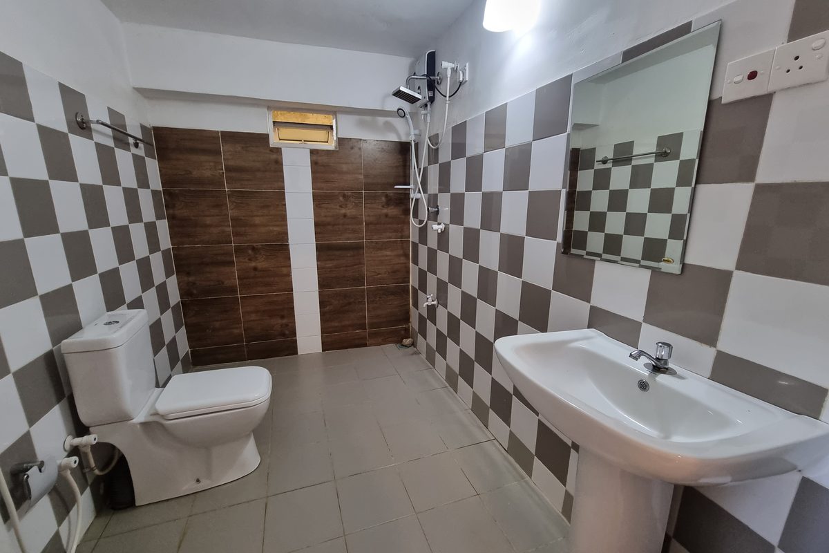 Attached bathroom with hot water and shower